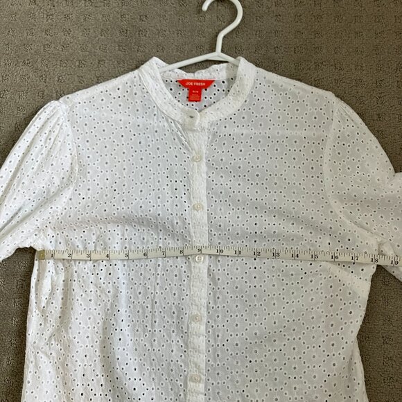White Eyelet 100% Cotton Shirt - M - Picture 5 of 7
